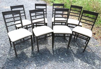 8 Mid-century Modern Style Metal & Fabric Folding Chairs