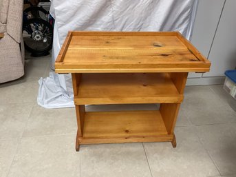 Pine Utility Table With Shelf