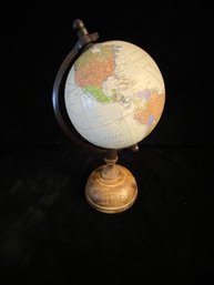 Wooden Base Table Top Rotating Globe