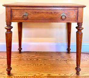 A 19th Century Turned Mahogany Side Table With Drawer