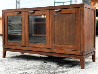 A Gorgeous Modern Mahogany Console Or Sideboard - Great Lines And Tons Of Storage