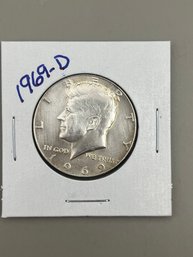 Beautiful 1969-D Kennedy Half Dollar 40 Silver