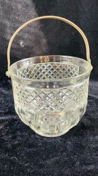 Pressed Glass Ice Bucket