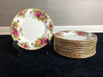 Vintage Royal Albert Old Country Roses Bone China 6' Plates - Set Of 12