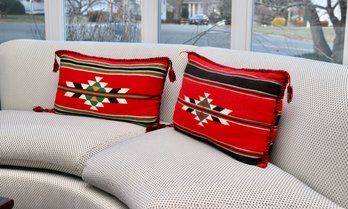 Tribal Red Black And Green Pillows
