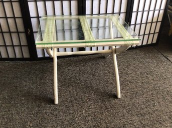Glass Top Patio Side Table