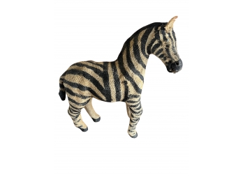 Burlap Covered Zebra Figure