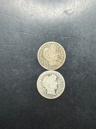 2 Barber Silver Dimes 1902, 1902-O