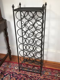 Very Nice All Hand Made Wrought Iron Wine Rack - HOLDS 24 BOTTLES ! - WOW ! - Nice Compact Unit - Great !