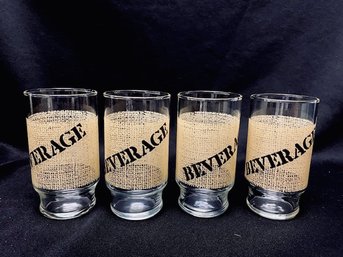 Set 4 Vintage Footed Cheeky Beverage Tumblers