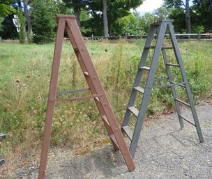 2 Painted Wooden Ladders