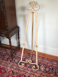 Very Nice ALL METAL Folding Easel - Creamy Yellow / White Paint - Use This ANYWHERE ! - Very Nice Easel !