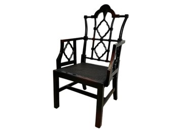 Chinese Georgian Style Chippendale Style Arm Chair