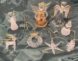 A  Beautiful Collection Of Avon 22K Gold Accent Glass Christmas Tree Ornaments