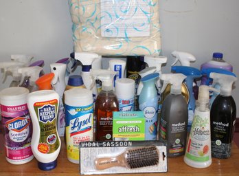 Mixed Cleaning & Deodorizing Lot With Febreze, Lysol, Clorox, Method Natural Cleaners, Bar Keepers, Zep & More