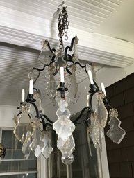 Very Pretty Vintage Chandelier - THE CRYSTALS ARE HUGE - The Largest Are 7' High - Very Unusual Fixture