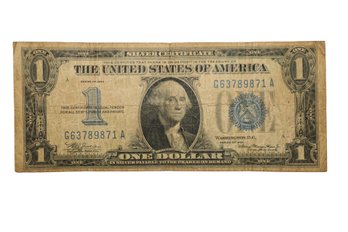 1934 $1 Silver Certificate Blue Seal 'Funny Back' Reverse