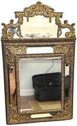 19th Century French Regence Style Gilded Brass Pier Mirror