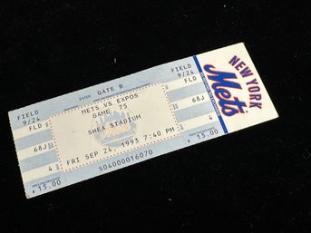 Ticket From Mets Vs. Expos 9/24/93