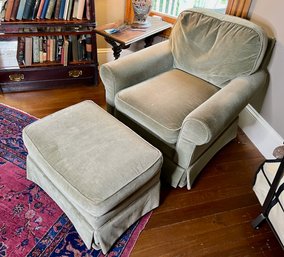 Miles Talbott Sage Green Upholstered Club Chair And Ottoman (2 Of 2)