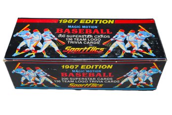 1987 Edition Magic Motion Baseball Superstar Cards W/ 136 Logo Trivia Cards Original Box