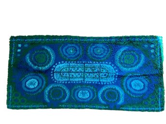 Rare! Mid-Century Modern Scandinavian Rya Wool Rug (76 X 36)