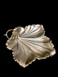 Vintage Figural Leaf Shaped Silver Serving Tray