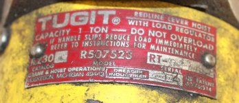 Tugit 1 Ton CatLog 230 Red Line Lever Hoist