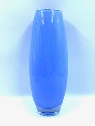 Smooth Sleek Lavender Blue Art Glass Vase
