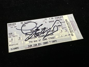 Knicks Game Ticket Signed By Player - Signature Unknown