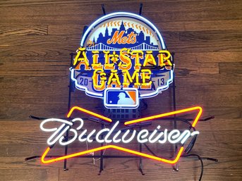 A Large 2013 Neon Mets ALL STAR GAME Budweiser Beer Sign