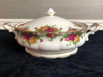 Vintage Royal Albert Old Country Roses Bone China Covered Bowl