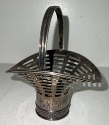 Antique GORHAM Reticulated Sterling Basket ~ Monogram E.N.W. ~ 1800s