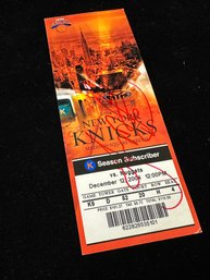 Knicks Game Ticket Signed By Player - Signature Unknown