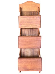 3 Tier Goodwood Wood Mail Holder Wall Vintage Goodwood Genuine Teak Thailand 21