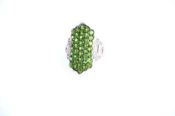 Sterling Silver Green Chrome Diopside Ring Size 6