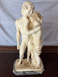 Vintage Venus & Adonis Faux Marble Statuette
