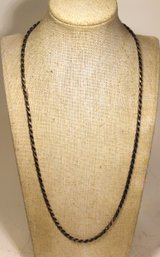 Vintage Sterling Silver Italian Link  Necklace Chain 22' Long