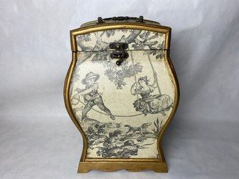 Toile Decorated Wooden Lift Top Box