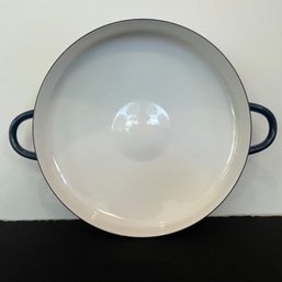 RARE MCM DANSK JHQ NAVY Kobenstyle Enamel Paella Pan 14'  X Height 3 1/4' International Designs Ltd.