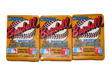 3 1987 Unopened DonRuss Baseball Puzzle And Cards
