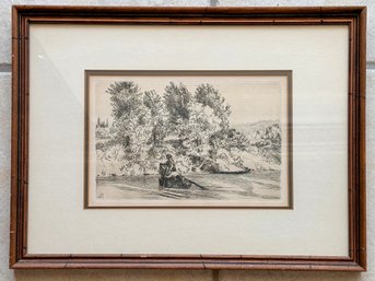 A Vintage Hunting Lithograph, Signed B