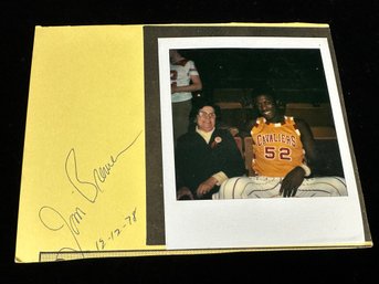 Polaroid With Cavs Player Jim Brewer And Signature On Paper