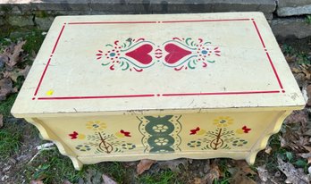 Vintage Folk Art Blanket Chest