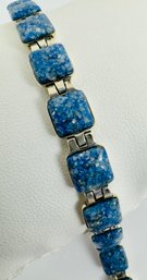 SOUTHWESTERN DESIGNER CAROLYN POLLACK LAPIS MOSAIC REVERSIBLE PANEL BRACELET