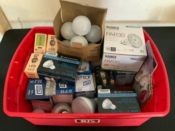 Box Of Assorted Lightbulbs