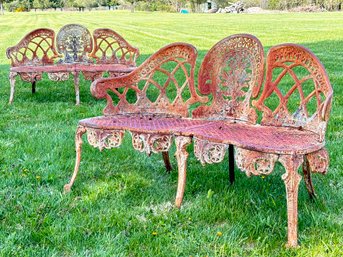 A Pair Of 19th Century French Cast Iron Garden Benches