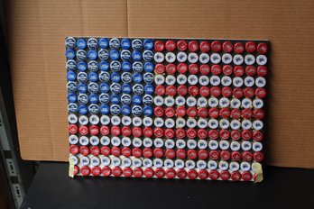 Bottle Cap Art, Flag And Giants Logo,