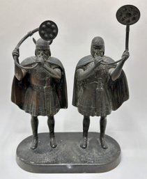 Vintage Edward Aagaard (Danish, 20th Century) Vikings Calling Men To War Bronze Sculpture, Copenhagen Denmark