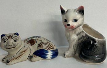 2 Cat Figurines